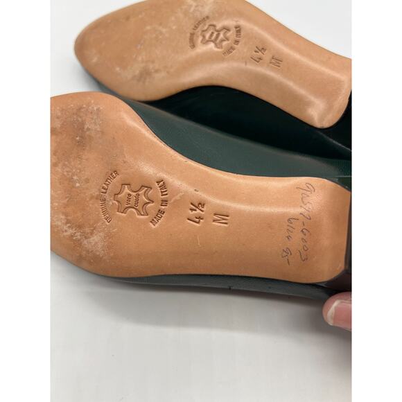 Vintage Amalfi Green patent round toe leather low heel pumps shoes 4.5 M - Picture 9 of 9